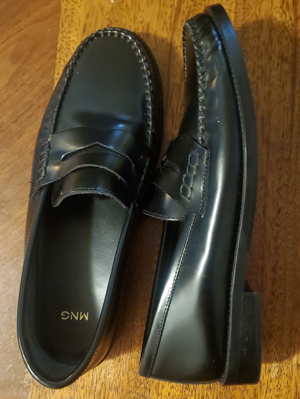 Mango Black Leather Penny Loafers - Picture 9 of 9
